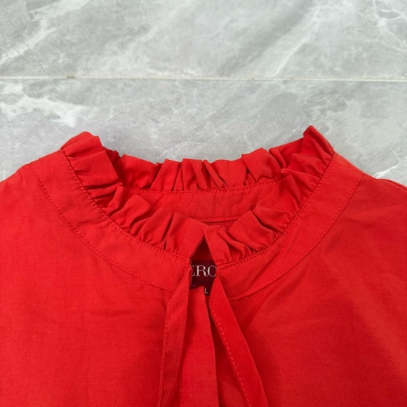 Women’s Merona Target Ruffle Neck Button Tie Long Sleeve Shirt Large - Picture 4 of 16